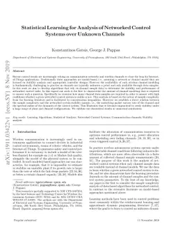 Statistical Learning for Analysis of Networked Control Systems over
  Unknown Channels