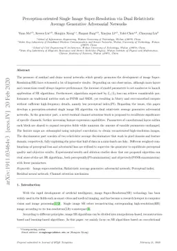 Perception-oriented Single Image Super-Resolution via Dual Relativistic
  Average Generative Adversarial Networks