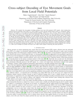 Cross-subject Decoding of Eye Movement Goals from Local Field Potentials