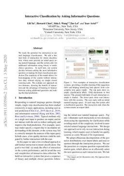 Interactive Classification by Asking Informative Questions