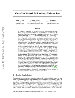 Worst-Case Analysis for Randomly Collected Data