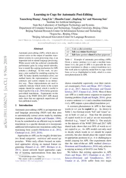 Learning to Copy for Automatic Post-Editing