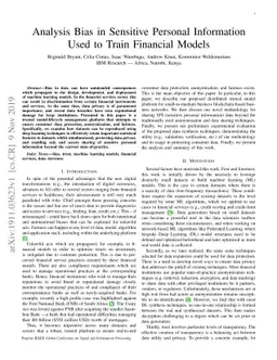 Analyzing Bias in Sensitive Personal Information Used to Train Financial
  Models