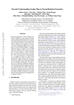 Towards Understanding Gender Bias in Relation Extraction