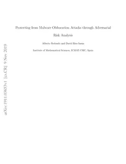 Protecting from Malware Obfuscation Attacks through Adversarial Risk
  Analysis