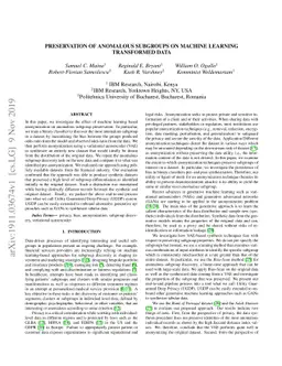 Preservation of Anomalous Subgroups On Machine Learning Transformed Data