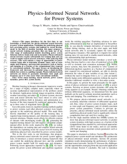 Physics-Informed Neural Networks for Power Systems