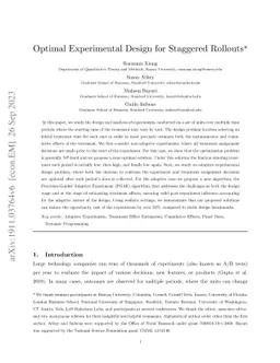 Optimal Experimental Design for Staggered Rollouts