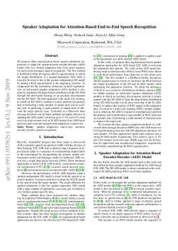 Speaker Adaptation for Attention-Based End-to-End Speech Recognition