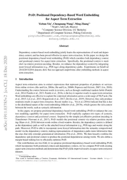 PoD: Positional Dependency-Based Word Embedding for Aspect Term
  Extraction