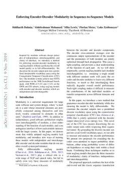 Enforcing Encoder-Decoder Modularity in Sequence-to-Sequence Models