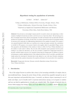 Hypothesis testing for populations of networks