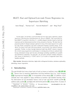 ISLET: Fast and Optimal Low-rank Tensor Regression via Importance
  Sketching