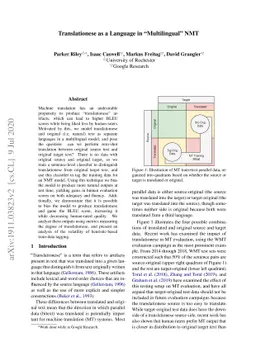 Translationese as a Language in "Multilingual" NMT