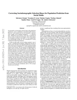 Correcting Sociodemographic Selection Biases for Population Prediction
  from Social Media