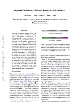 Improving Transformer Models by Reordering their Sublayers