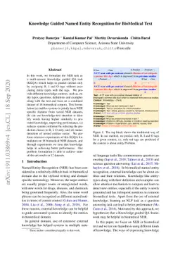 Knowledge Guided Named Entity Recognition for BioMedical Text