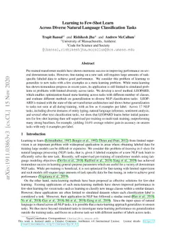 Learning to Few-Shot Learn Across Diverse Natural Language
  Classification Tasks