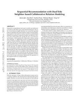 Sequential Recommendation with Dual Side Neighbor-based Collaborative
  Relation Modeling
