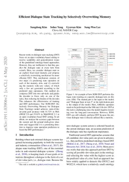 Efficient Dialogue State Tracking by Selectively Overwriting Memory