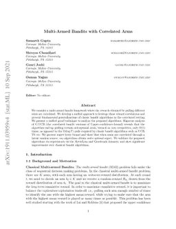 Multi-Armed Bandits with Correlated Arms