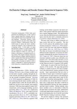 On Posterior Collapse and Encoder Feature Dispersion in Sequence VAEs