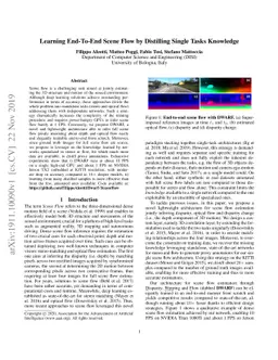 Learning End-To-End Scene Flow by Distilling Single Tasks Knowledge