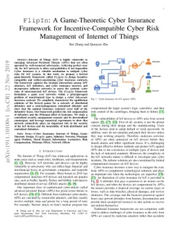 FlipIn: A Game-Theoretic Cyber Insurance Framework for
  Incentive-Compatible Cyber Risk Management of Internet of Things