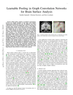 Learnable Pooling in Graph Convolution Networks for Brain Surface
  Analysis