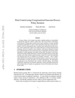 Fleet Control using Coregionalized Gaussian Process Policy Iteration