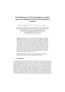 Moral Dilemmas for Artificial Intelligence: a position paper on an
  application of Compositional Quantum Cognition