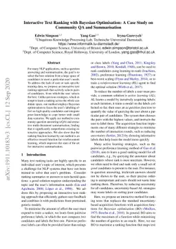 Interactive Text Ranking with Bayesian Optimisation: A Case Study on
  Community QA and Summarisation