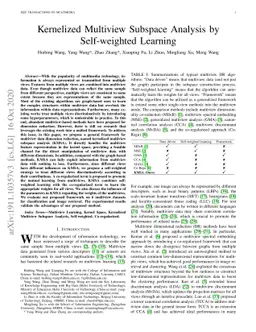 Kernelized Multiview Subspace Analysis by Self-weighted Learning
