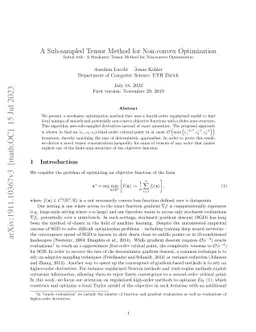 A Sub-sampled Tensor Method for Non-convex Optimization
