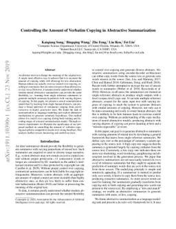 Controlling the Amount of Verbatim Copying in Abstractive Summarization