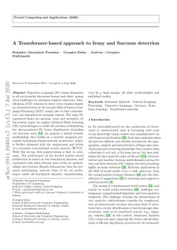 A Transformer-based approach to Irony and Sarcasm detection