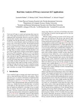 Real-time Analysis of Privacy-(un)aware IoT Applications