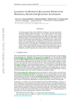 Learning to Retrieve Reasoning Paths over Wikipedia Graph for Question
  Answering