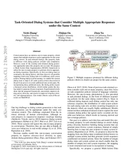 Task-Oriented Dialog Systems that Consider Multiple Appropriate
  Responses under the Same Context