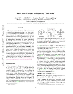 Two Causal Principles for Improving Visual Dialog