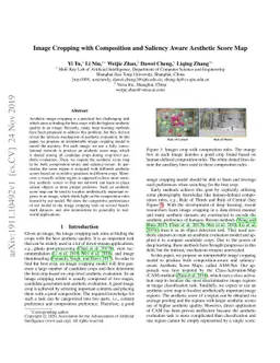 Image Cropping with Composition and Saliency Aware Aesthetic Score Map