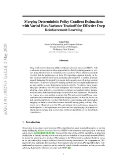 Merging Deterministic Policy Gradient Estimations with Varied
  Bias-Variance Tradeoff for Effective Deep Reinforcement Learning