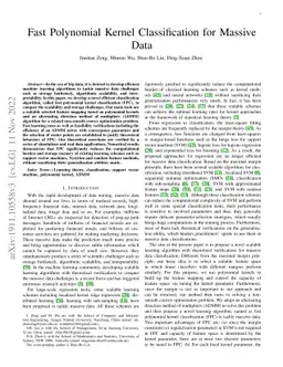 Fast Polynomial Kernel Classification for Massive Data