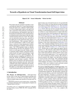 Towards a Hypothesis on Visual Transformation based Self-Supervision