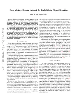 Deep Mixture Density Network for Probabilistic Object Detection
