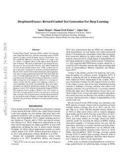 DeepSmartFuzzer: Reward Guided Test Generation For Deep Learning