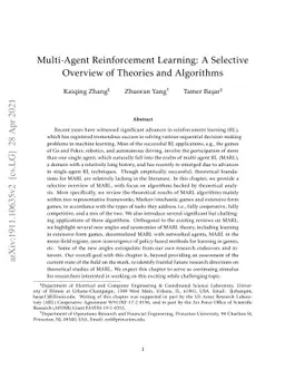 Multi-Agent Reinforcement Learning: A Selective Overview of Theories and
  Algorithms