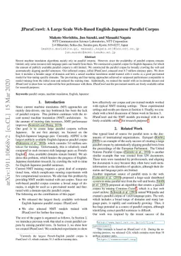 JParaCrawl: A Large Scale Web-Based English-Japanese Parallel Corpus