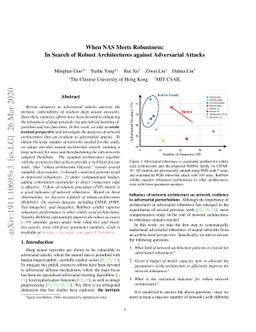 When NAS Meets Robustness: In Search of Robust Architectures against
  Adversarial Attacks