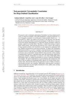 Non-parametric Uni-modality Constraints for Deep Ordinal Classification
